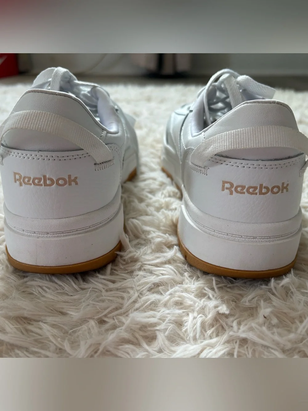 Reebok Women’s White Leather Sneakers with Gum Outsole